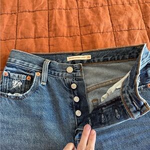 Levi's Classic Blue Straight Leg Jeans, Ribcage - Like New!